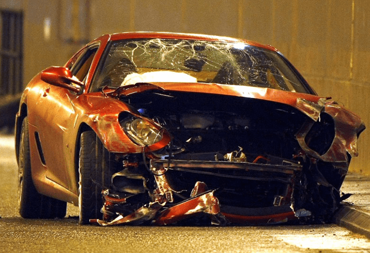 Ronaldo's red Ferrari.
