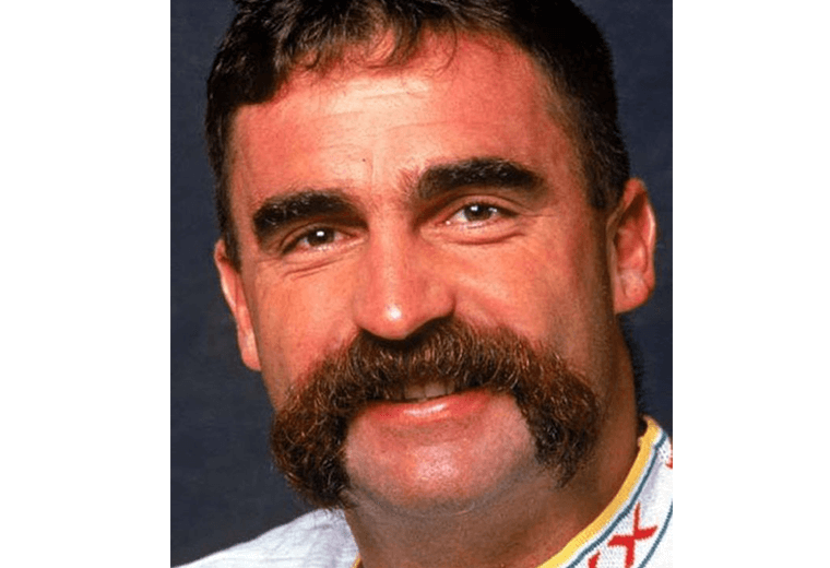 Merv's extravagant walrus handlebar moustache is insured for £200,000.
