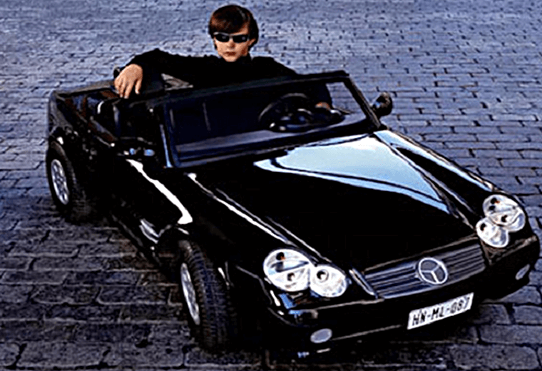 Suave and sophisticated Mercedes SL Convertible.