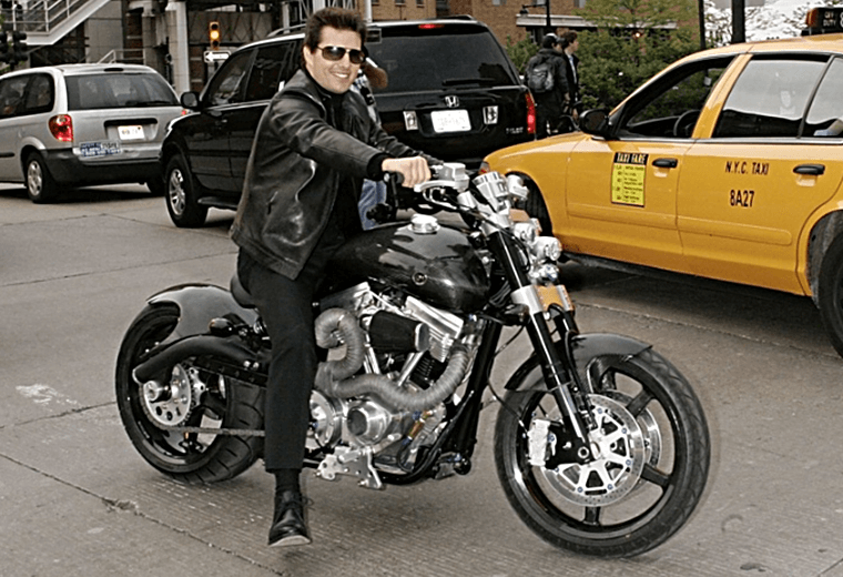 Tom Cruise on a motorcycle