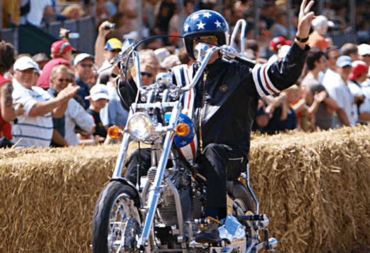 Peter Fonda on a motorcycle