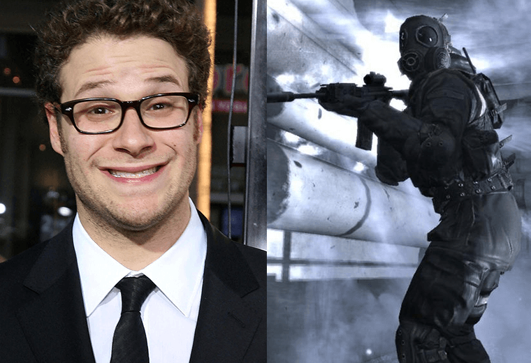 Seth Rogan (left) and Call of Duty screengrab (right)