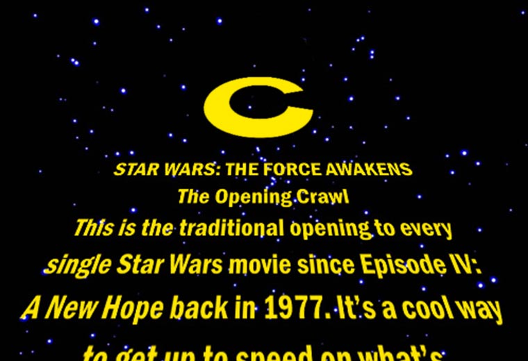 C is for... Crawl, Opening