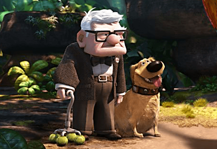 Dug the dog, loyal, affectionate and easily distracted by squirrels.