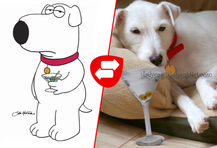 Source: ladycaasi/deviantart Brian Griffin (Labrador Retriever)