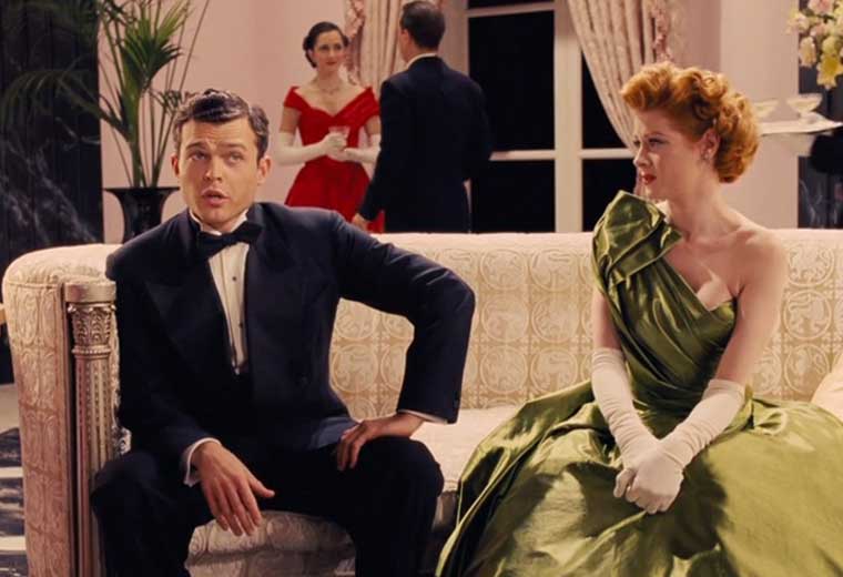 Aldren Ehrenreich’s cowboy actor Hobie Doyle is out of his depth in a scene within a scene from Hail, Caesar!