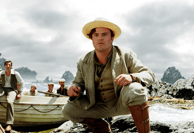 Jack Black as Carl Denham, more pantomime villain than ruthless movie man.
