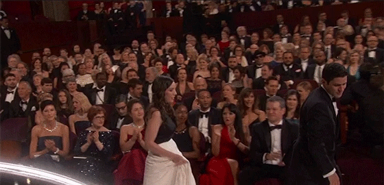 “Nothing to see here, just Matt Damon and Christian Bale sharing Girl Scout cookies across the aisle” (source: Twitter/@thecut)