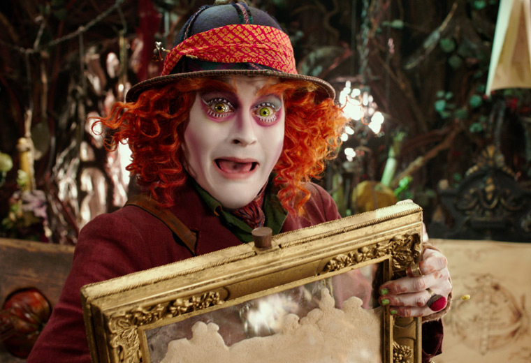 Alice discovers there’s something the matter with The Hatter (Johnny Depp)