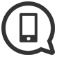 Phone with chat bubble around it icon