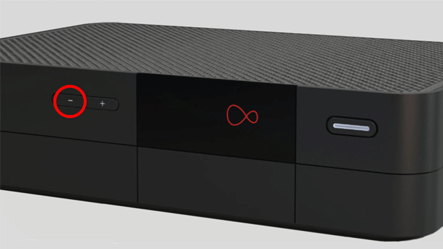 Virgin Media V6 box with the minus button highlighted