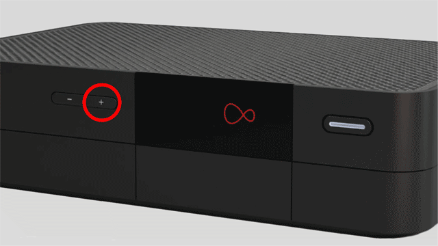 Virgin Media V6 box with plus button highlighted