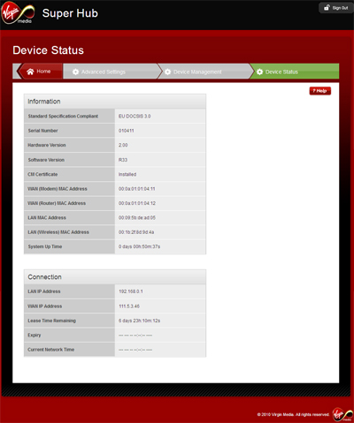 Virgin Media Ip Address >> Hub Connection Status Virgin Media Virgin Media Ip Address >> Hub Connection Status Virgin Media