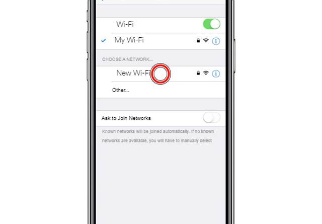 Tap the Wi-Fi network you'd like to connect too