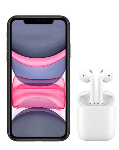 iPhone 11 Black and AirPods