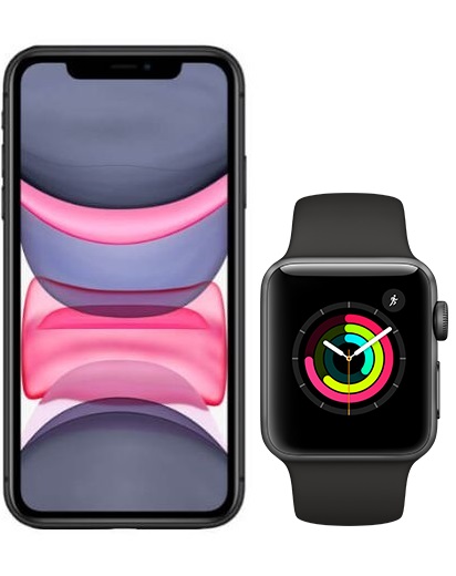 iPhone 11 Black and Watch