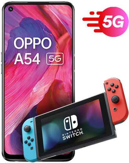 OPPO A54 5G Fluid Black with Nintendo Switch