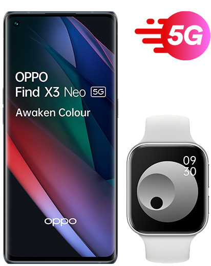 OPPO Find X3 Neo Ceramic Black and Watch 41mm 