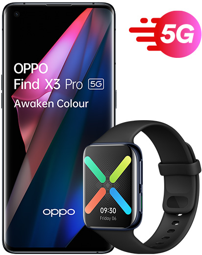 OPPO Find X3 Pro Ceramic Black and Watch 46mm