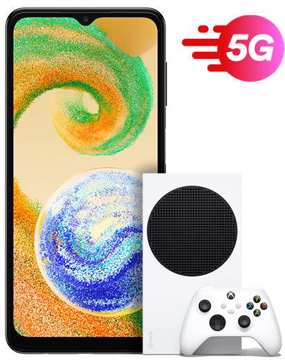 Samsung Galaxy A04s Black and XBox Series S