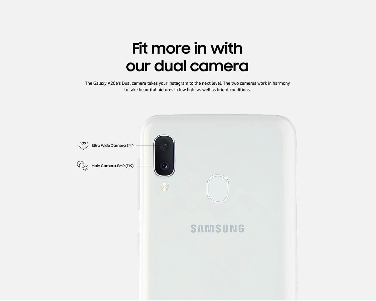 Galaxy A20e features