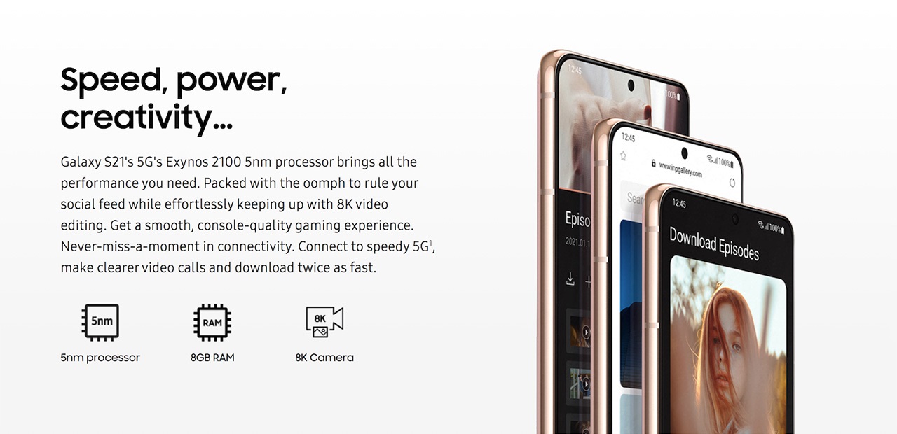 The Samsung Galaxy S21