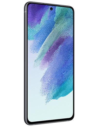 Samsung Galaxy S21 FE 5G Graphite Fan Bundle right side view