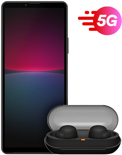 Sony Xperia 10 IV Black with headphones 