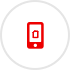 Red handset icon with circular grey outline