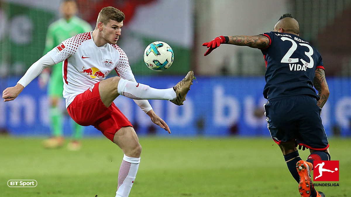 Timo Werner playing for Red Bull Leipzig