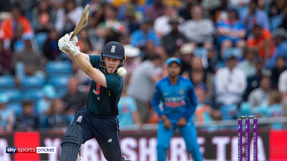 Cricketer Eoin Morgan batting