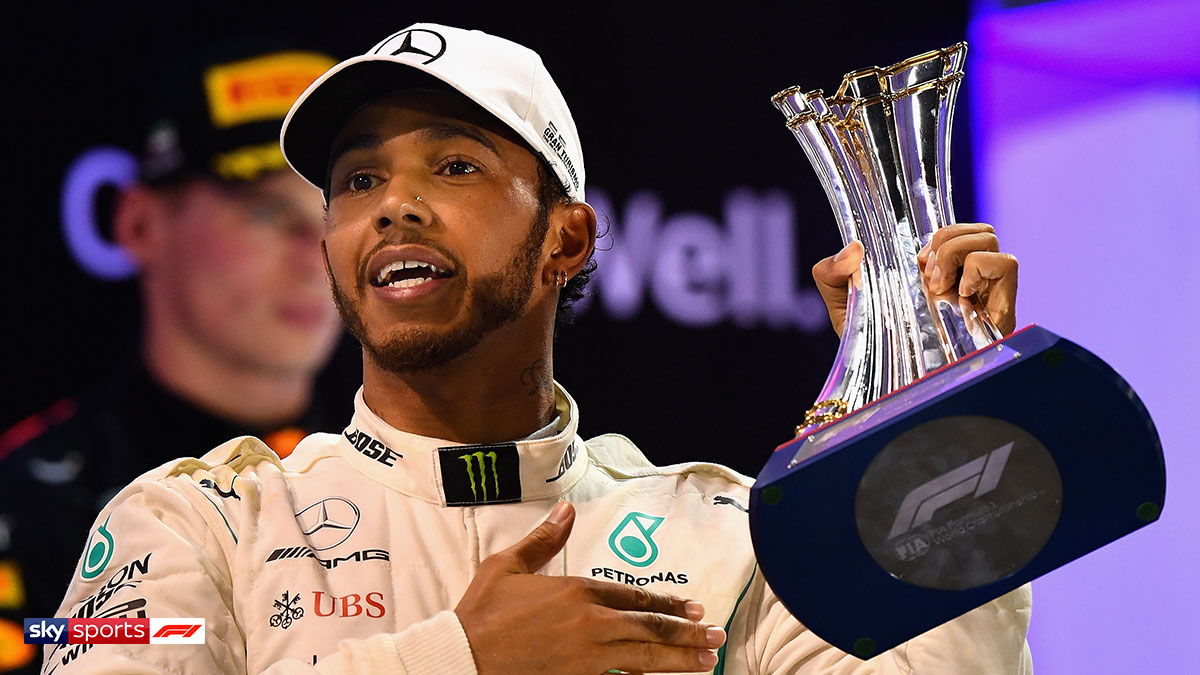 F1 superstar Lewis Hamilton winning his fifth world title
