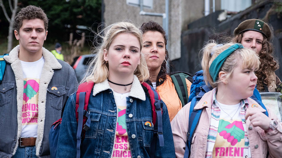 Derry Girls stars, Dylan Llewellyn, Saoirse-Monica Jackson, Jamie-Lee O’Donnell, Nicola Coughlan and Louisa Harland