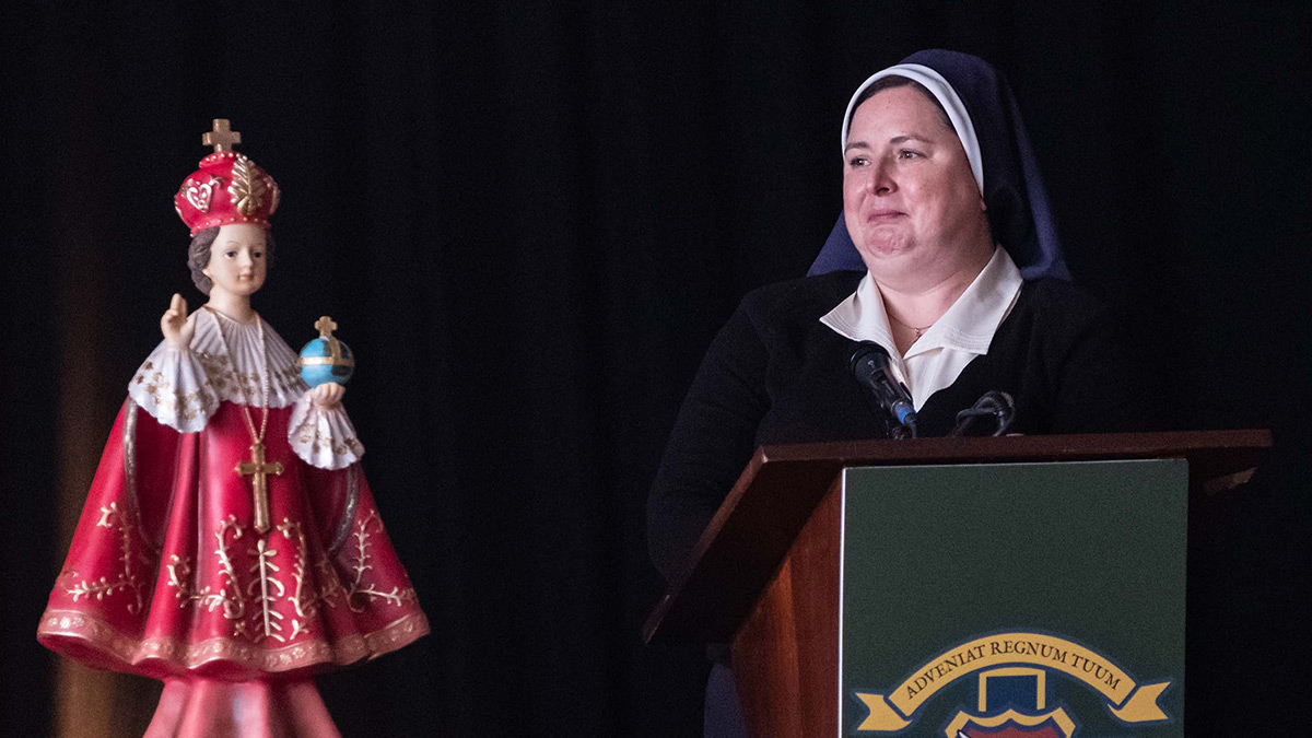 Siobhan McSweeney playing Sister Michael in Derry Girls