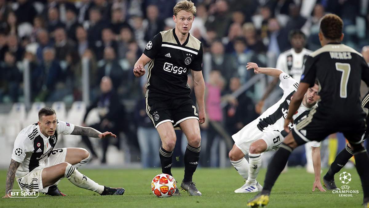 Frenkie De Jong of Ajax playing against Juventus