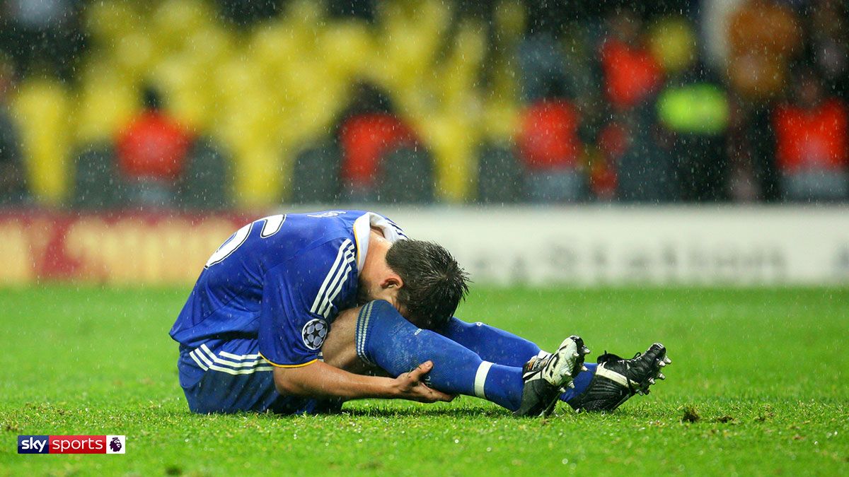 Chelsea’s John Terry after a penalty miss in the 2008 Champions League final