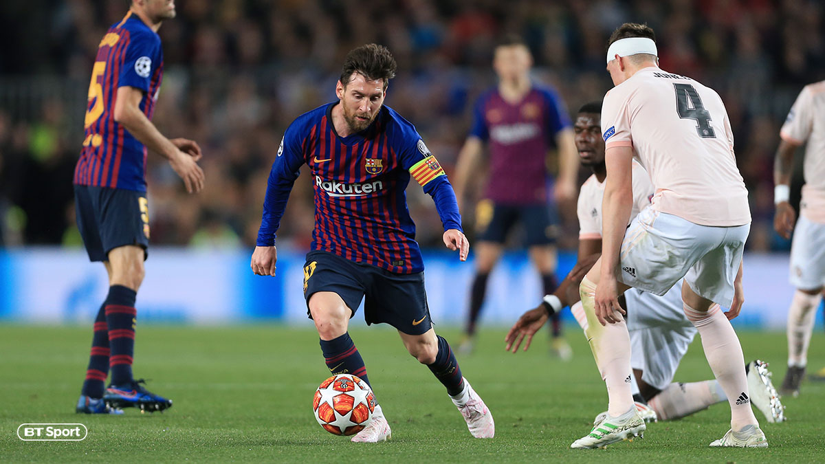Football superstar Lionel Messia playing for FC Barcelona