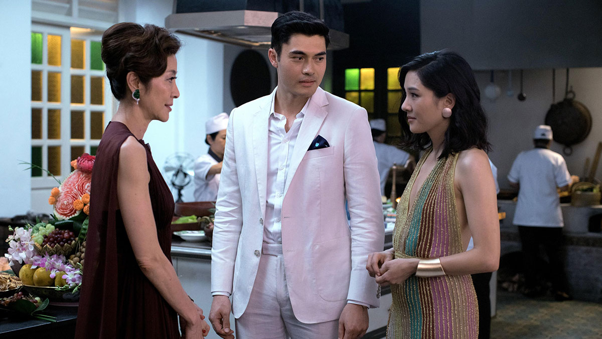 Michelle Yeoh, Henry Golding and Constance Wu in Crazy Rich Asians