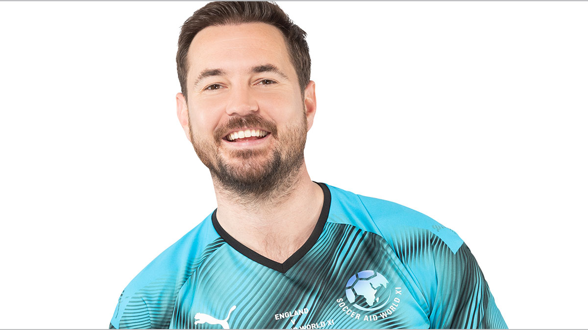Soccer Aid player Martin Compston