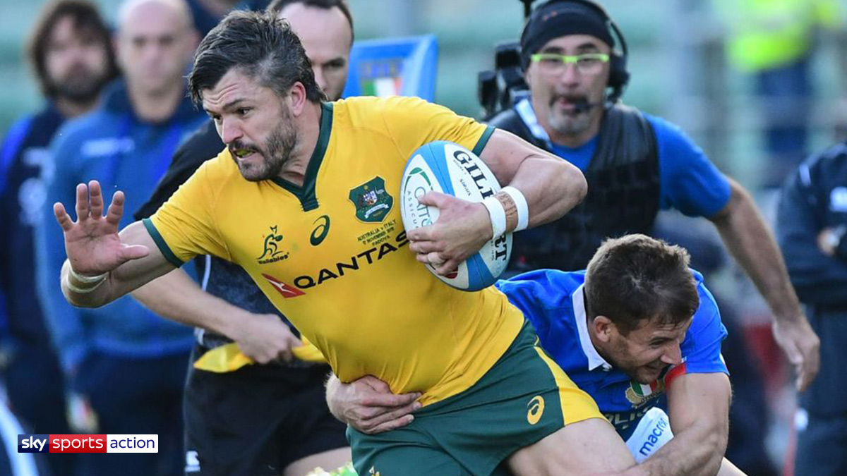 Rugby player Adam Ashley-Cooper playing for Australia