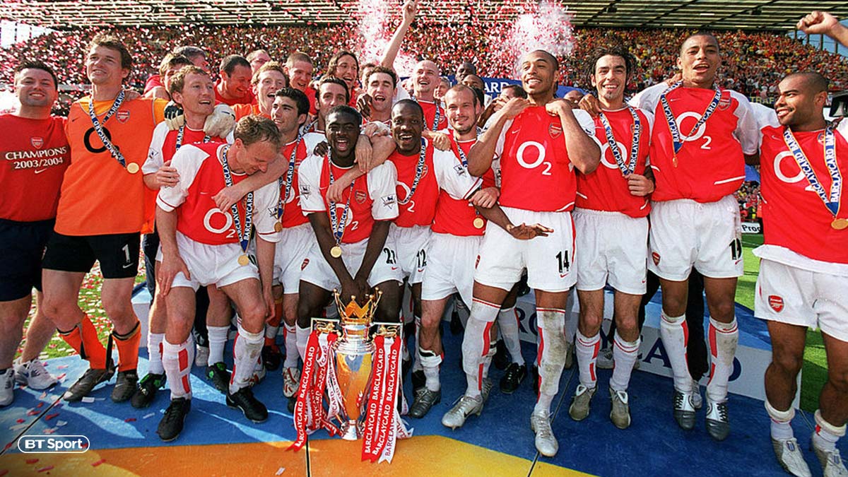 Arsenal’s 2003/04 Invincibles team, managed by Arséne Wenger