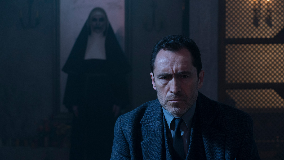 Bonnie Aarons and Demián Bichir in The Nun