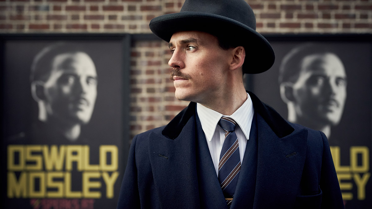 Sam Claflin as Oswald Mosley in Peaky Blinders