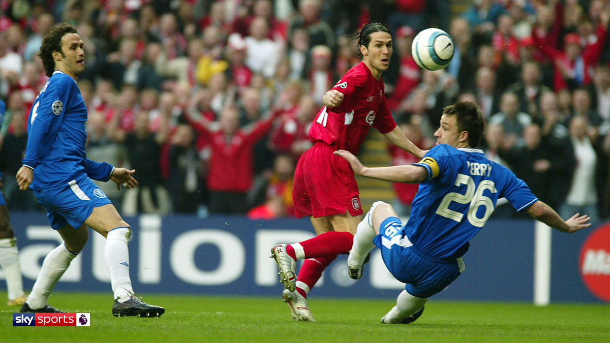 Liverpool’s Luis Garcia scores a ghostly goal in a 2004 match against Chelsea