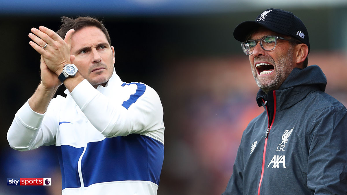 Chelsea manager Frank Lampard and Liverpool manager Jürgen Klopp