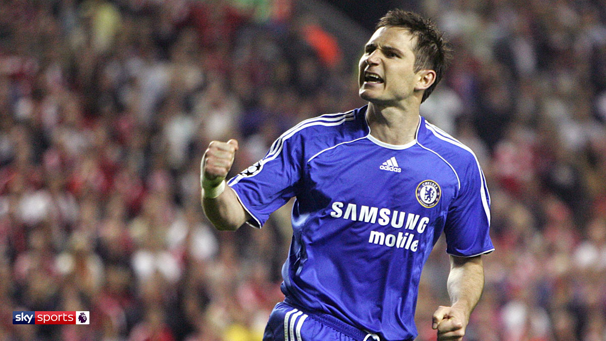 Chelsea’s Frank Lampard celebrating in a 2008 game against Liverpool in