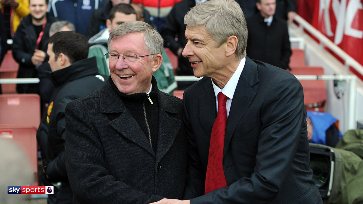 Former Manchester United manager Alex Ferguson and former Arsenal manager Arsène Wenger