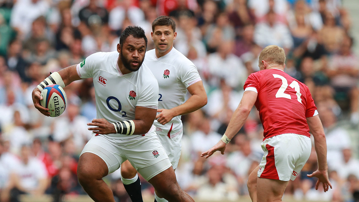 England playing Wales at the Rugby World Cup warm-up in August 2019