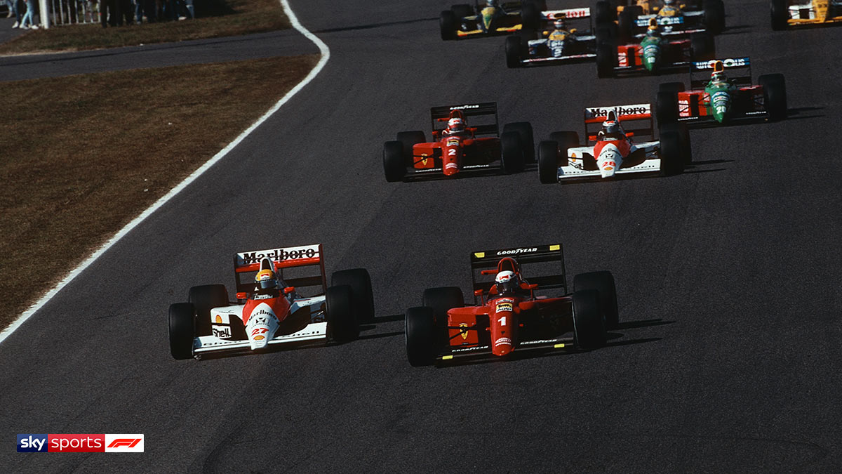 Formula One drivers Ayrton Senna and Alain Prost