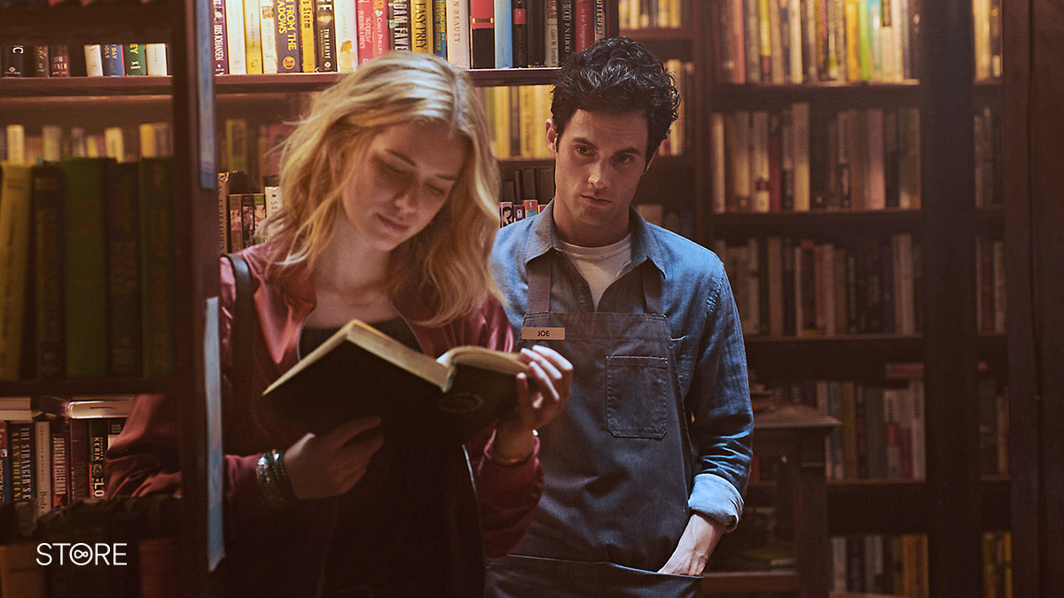 Elizabeth Lail and Penn Badgely in You